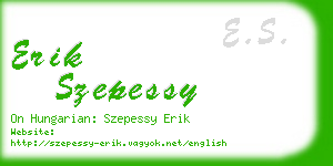 erik szepessy business card